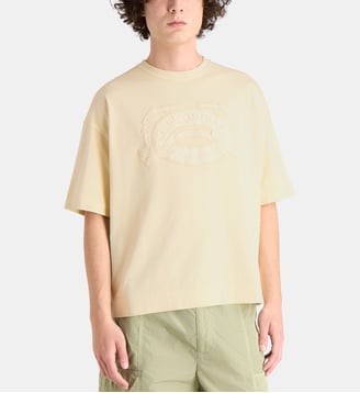 T-shirt droit signature en jersey de coton - C.P. Company - Écru