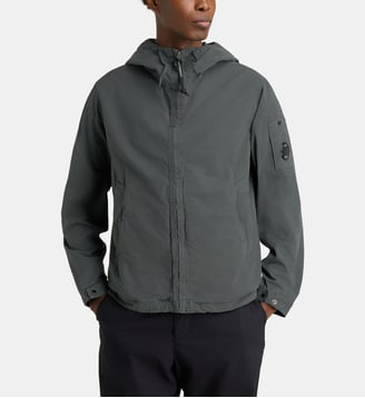 Veste micro reps zippée à capuche - C.P. Company - Gris