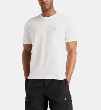 T-shirt droit patch jersey de coton - C.P. Company - Blanc