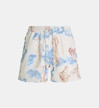 Short de bain Lorien avec suspensoir - Oas - Beige, bleu ciel et marron
