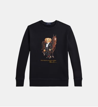 Sweat droit signature en coton - Polo Ralph Lauren - Noir