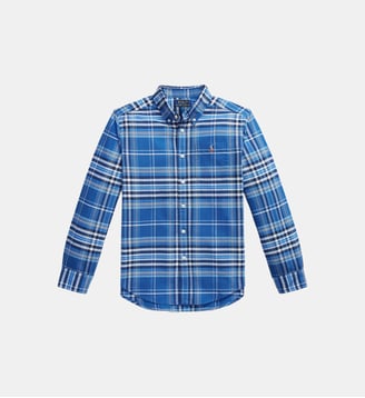 Chemise droite à carreaux en coton - Polo Ralph Lauren - Multi bleu