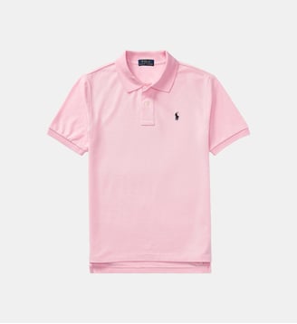 Polo droit signature en coton - Polo Ralph Lauren - Rose