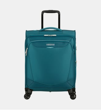 Valise souple cabine spinner extensible Summerride 4R 55 cm - American Tourister - Bleu vert