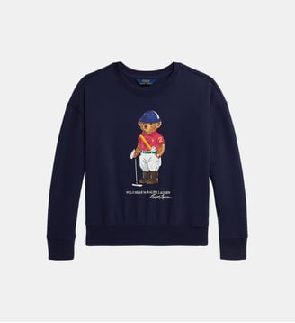 Sweat droit signature en coton mélangé - Polo Ralph Lauren - Bleu marine