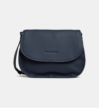 Sac à main crossbody cuir grainé - Arthur & Aston - Bleu nuit