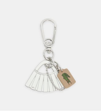 Porte-clés charm Lenglen signature - Lacoste - Blanc
