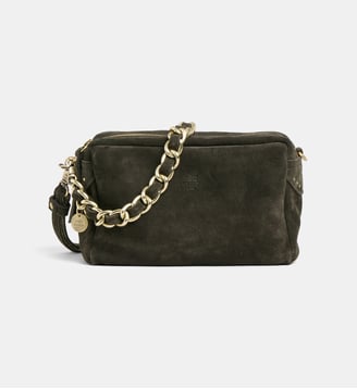 Sac caméra Mama V en croûte de cuir  - Mila Louise - Noir vert foncé