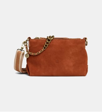 Sac à main Noeli XS bi matière cuir et paillettes - Mila Louise - Rouille