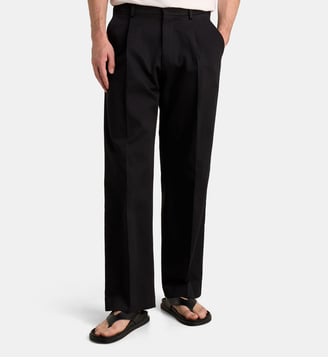 Pantalon droit à pinces Kay coton bio - NN07 - Noir