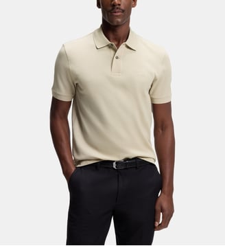 Polo droit modèle Pallas - BOSS - Beige clair