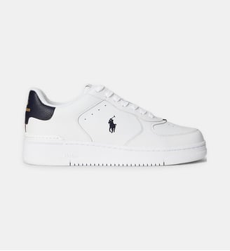 Baskets basses Tennis Masters Court en cuir signature - Polo Ralph Lauren - Blanc