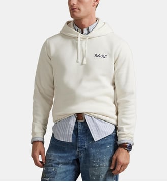 Sweat à capuche droit en coton mélangé imprimé - Polo Ralph Lauren - Blanc cassé