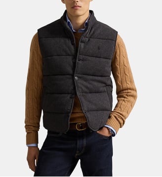 Gilet ajusté sans manches matelassé en coton signature - Polo Ralph Lauren - Chocolat noir