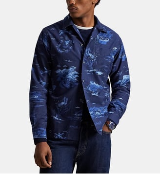 Chemise ajustée en coton imprimé - Polo Ralph Lauren - Bleu marine