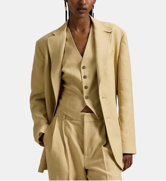 Veste droite boutonnée en chanvre - Polo Ralph Lauren - Beige