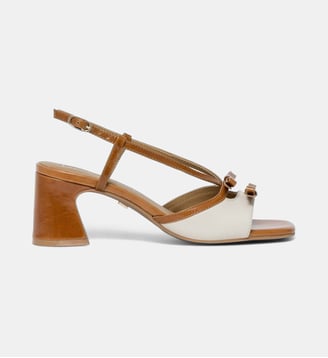 Sandales à talons Prunele - Bocage - Beige et marron