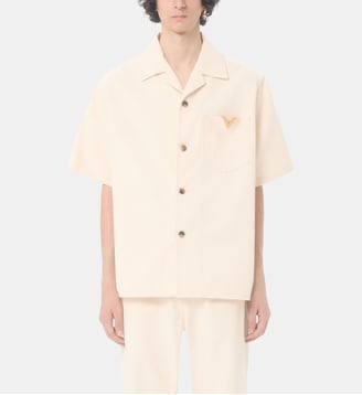 Chemisette droite en coton - Valentino Garavani - Crème
