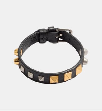 Bracelet en cuir signature Rockstud - Valentino Garavani - Noir