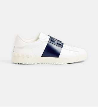 Baskets basses en cuir - Valentino Garavani - Blanc et bleu marine
