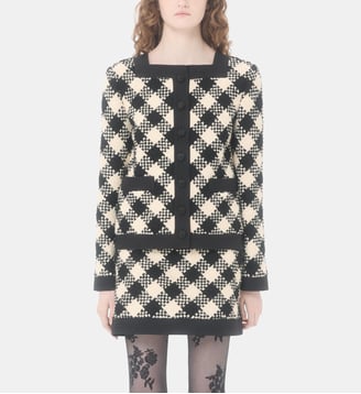 Veste classique en tweed damier - Valentino Garavani - Noir et blanc