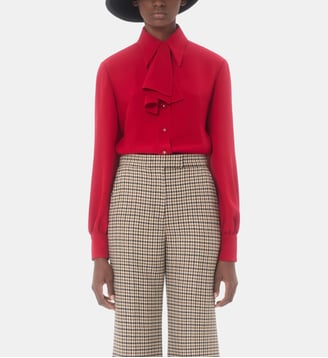 Chemise droite col lavallière - Valentino Garavani - Rouge