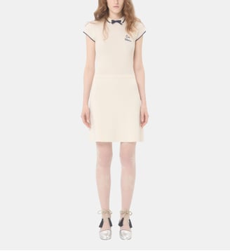Robe courte en maille - Valentino Garavani - Écru et bleu