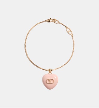 Bracelet Coeur Royal en métal et émail - Valentino Garavani - Or et rose