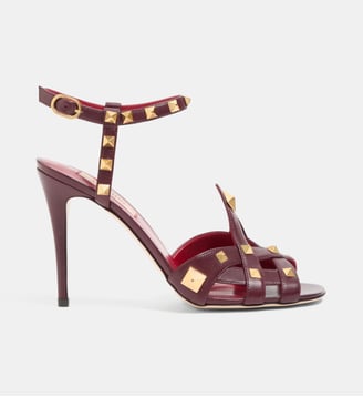 Sandales Studdy à bride et talon aiguille - Valentino Garavani - Bordeaux et rouge