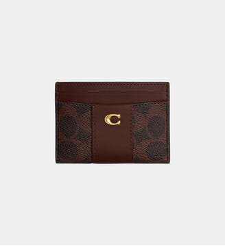 Porte-cartes Essential signature - Coach - Marron foncé