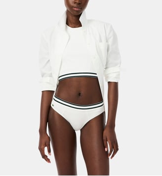 Culotte à élastique rayé - Lacoste - Blanc