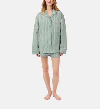 Ensemble pyjama short à rayures - Lacoste - Vert et blanc