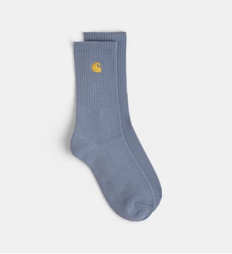 Paire de chaussettes Chase classiques logo en coton - Carhartt WIP - Bleu grisé