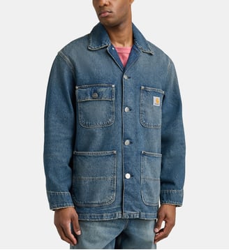 Veste classique Aden Chore droite en coton finition jean - Carhartt WIP - Bleu jean délavé