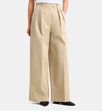 Pantalon Lou large à pinces en coton - Anine Bing - Beige