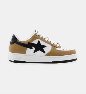 Baskets basses Sta™ #3 en cuir finition brillante - A BATHING APE ® - Marron et blanc