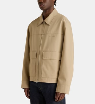 Veste droite zippée en coton - Courrèges - Beige