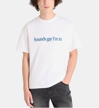 T-shirt Simply Sounds Gay en coton - Carne Bollente - Blanc