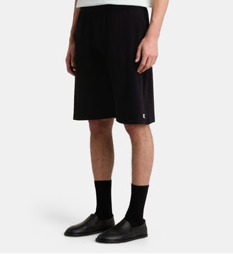 Short Spongy Sports signature en coton et nylon - Courrèges - Noir
