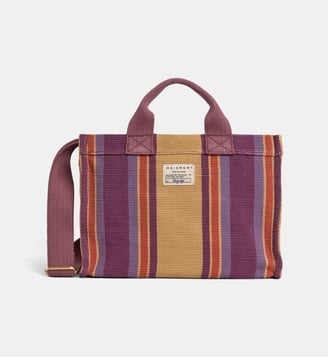 Sac cabas Bari Mineral coton tissé main - Moismont - Prune