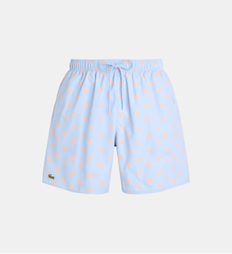 Short de bain imprimé à suspensoir - Lacoste - Bleu et orange