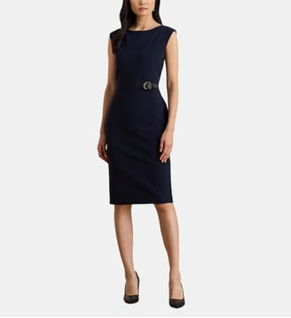 Robe ajustée sans manches détail ceinturé - Lauren Ralph Lauren - Navy