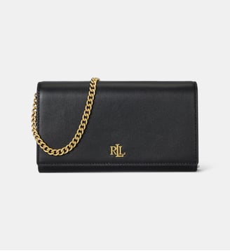 Sac à bandoulière en chaine signature en cuir - Lauren Ralph Lauren - Black