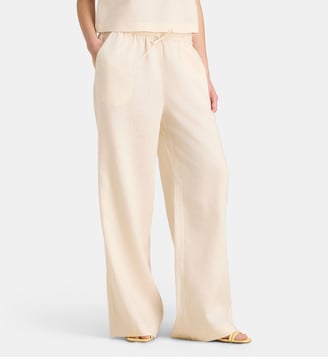 Pantalon large Elios en lin - Galeries Lafayette - Écru