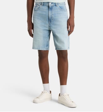 Short 90's coton denim délavé - Calvin Klein - Bleu jean délavé
