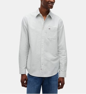Chemise droite à rayures - Tommy Hilfiger - Vert et blanc