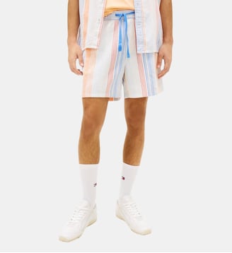 Bermuda droit à rayures - Tommy Hilfiger - Crème
