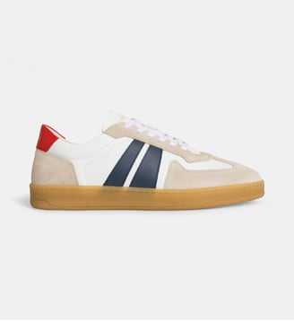 Tennis basses cuir et suède - National Standard - Blanc