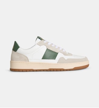 Baskets basses en cuir - National Standard - Blanc et vert