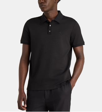 Polo droit signature en coton mélangé - Calvin Klein - Noir